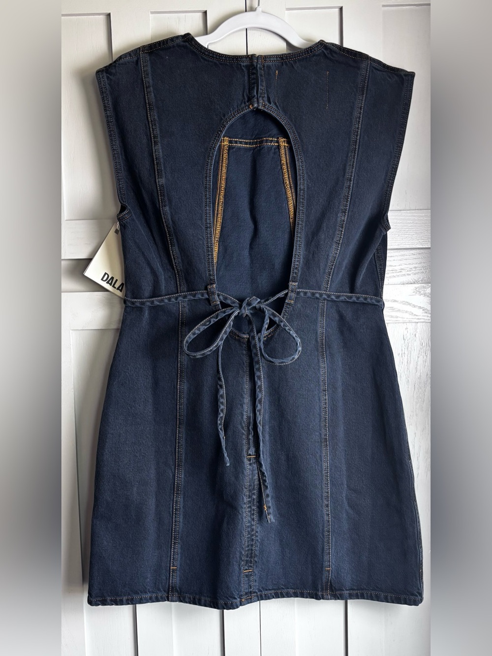 DALA Denim Open Back Mini Dress Size 28 (see photos for actual colorway) - Picture 4 of 6